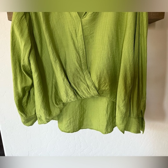 Rachel Roy|Faux wrap Drapey long sleeve blouse,high low style••• - Picture 4 of 12